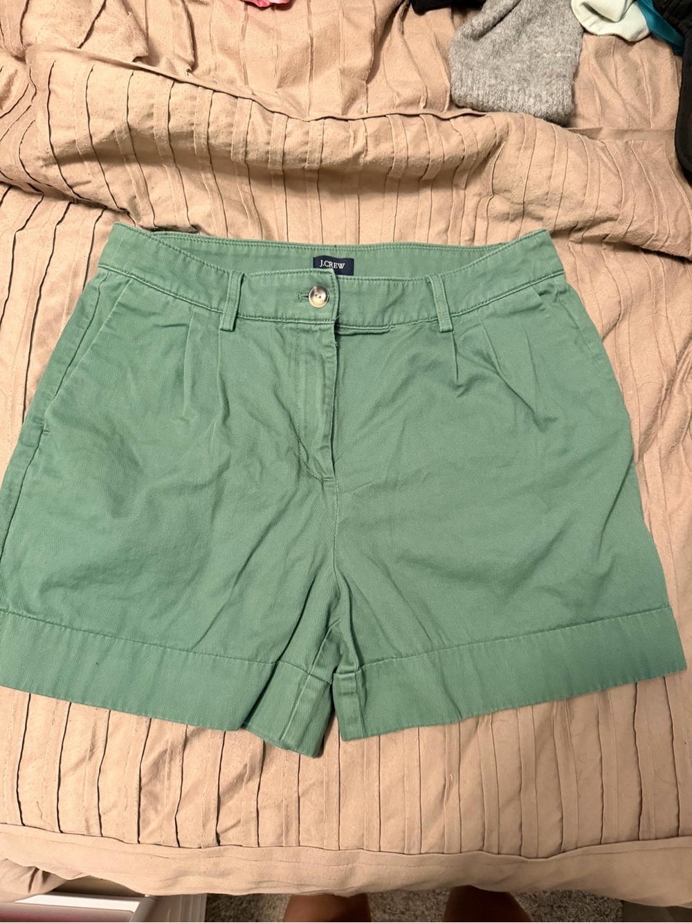J. Crew Green Cotton Bermuda Shorts